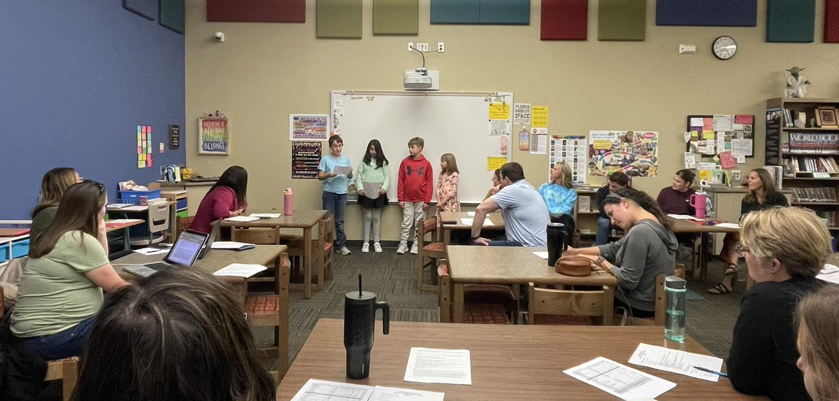 Hansen5thGrade's tweet photo. Hansen Lego League representatives met with @PtaHansen tonight to discuss the need for new tablets to help with their upcoming projects. https://t.co/23E5CYTAJs