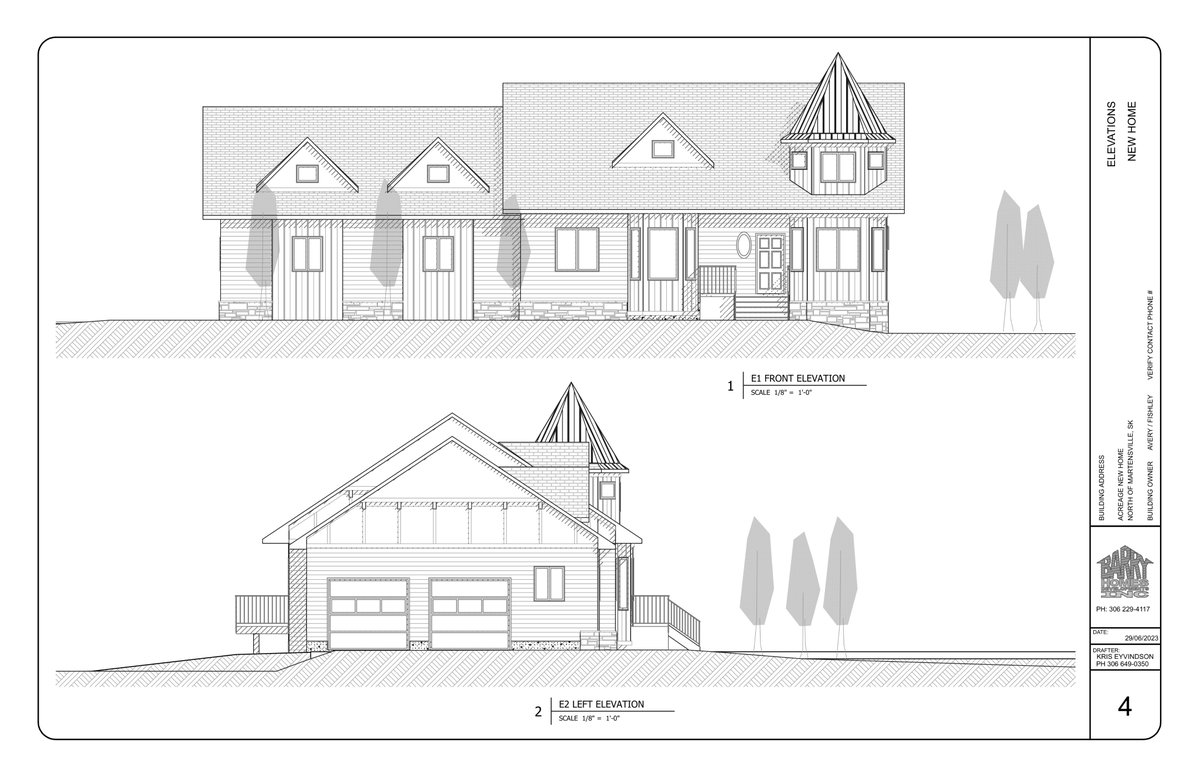 1500 Sqft Bungalow with Attached garage custom home plan drawn for Barry Homes for construction near Martensville Sask