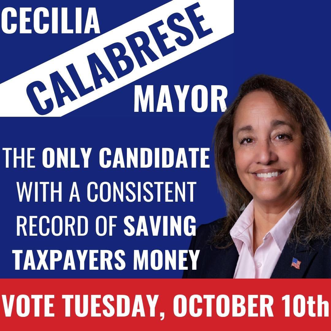 To my Agawam followers, please vote for my friend <a href="/CeceCalabrese/">Cecilia Calabrese</a> for Mayor tomorrow, October 10th!