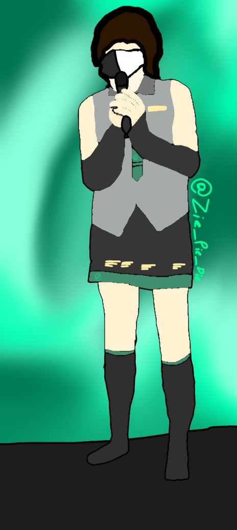 Rocky23569's tweet photo. Mikuboo (I did have to go on pintrest to find out what this was and in all the pictures they had a microphone so I felt like I needed to add it) #rantober2023 #Rantober #ranbooart #ranboofanart https://t.co/OzSNFRrmjT