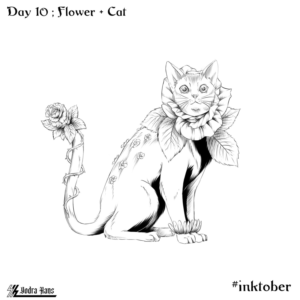 yodra_hans's tweet photo. Day 10
Flower + Cat

#inkotber #inktoberchallenge #inktober2023 #inktoberday10 #ink #inking #inkart #art #artwork #digi #digitalart #illustration #blackandwhite #creature_feature #flower #cat https://t.co/0yaWghUL2k