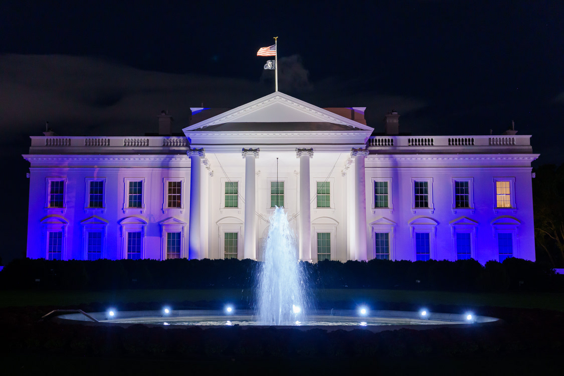 The White House is lit up blue and white tonight as a symbol of the United States’ enduring support and solidarity with the people of Israel in the wake of the horrific terrorist attacks committed by Hamas.