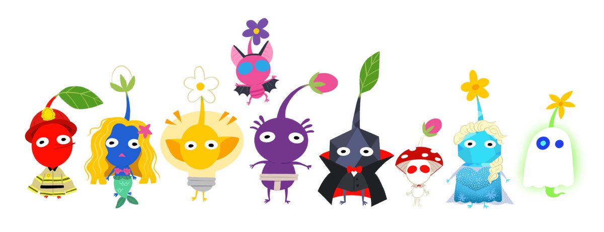 Pikmin in Halloween costumes!