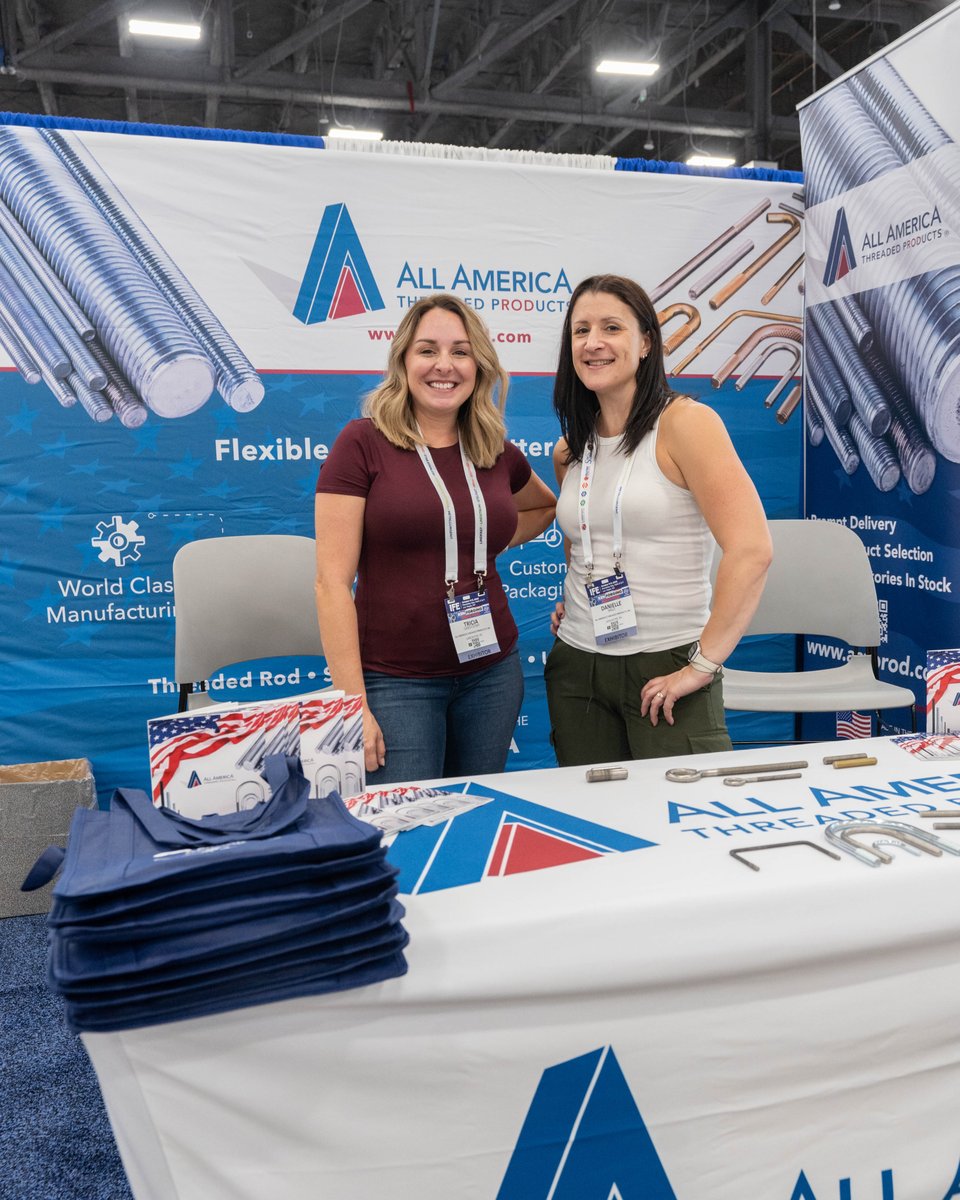 AATProd's tweet photo. All America Threaded Products has LANDED! 🛩️

We are now officially setting up for one of the largest fastener expos in the country, the International Fastener Expo

Stop in tomorrow or Wednesday to find solutions you can implement in your company TODAY! https://t.co/PkuOYelK0f