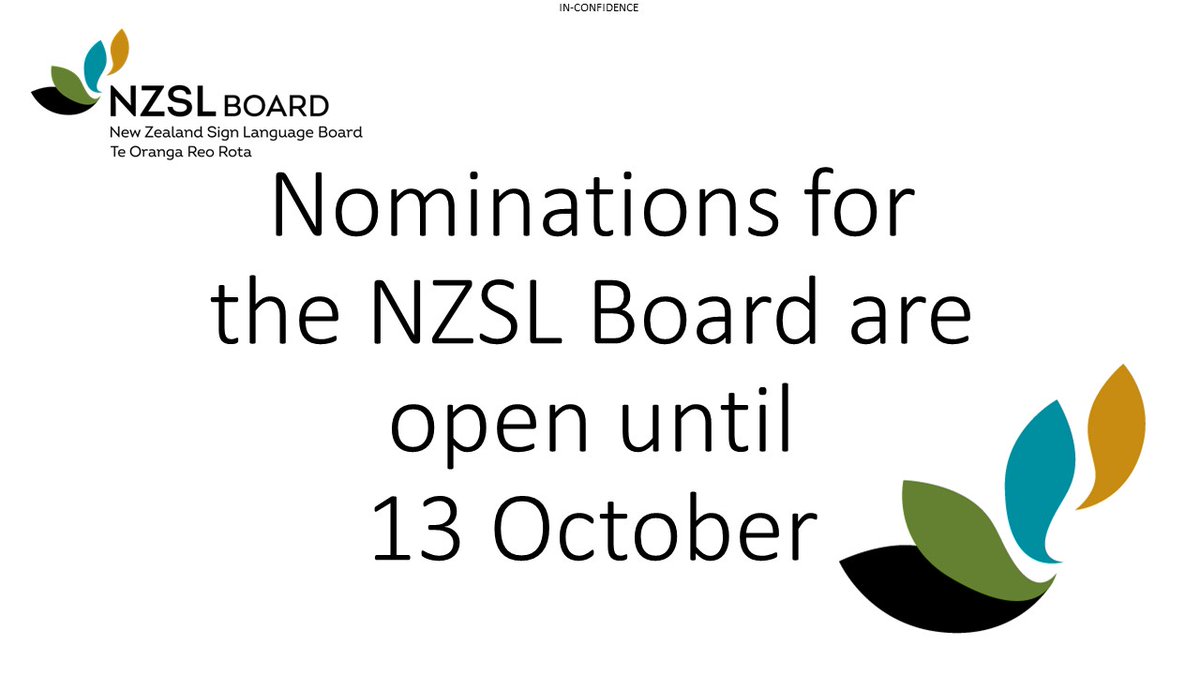 Nominations for the NZSL Board close this Friday – 13 October. Find out more, including in NZSL, and apply today: odi.govt.nz/nzsl/news/call…