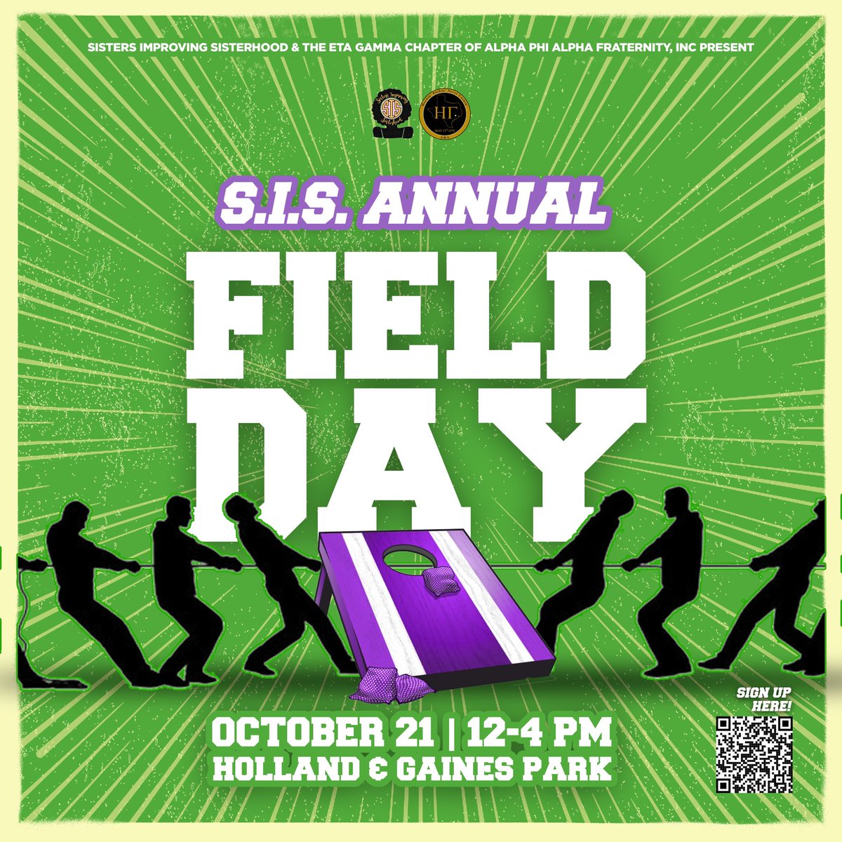 Come out and have some fun in the sun ☀️ at #SISFieldDay with the ladies of SIS ✨&amp; The Eta Gamma Chapter of Alpha Phi Alpha Fraternity Incorporated as we commemorate individuals within the national breast cancer foundation. 💗
Saturday, October 21st,2023 .