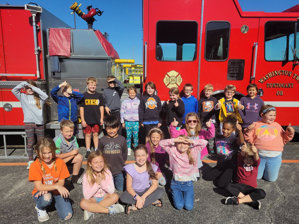 MrsWord30's tweet photo. Thank you to our local fire departments for teaching us about fire safety! We learned so much and had a great day! #otsegoknights https://t.co/tTbtQGWpvI