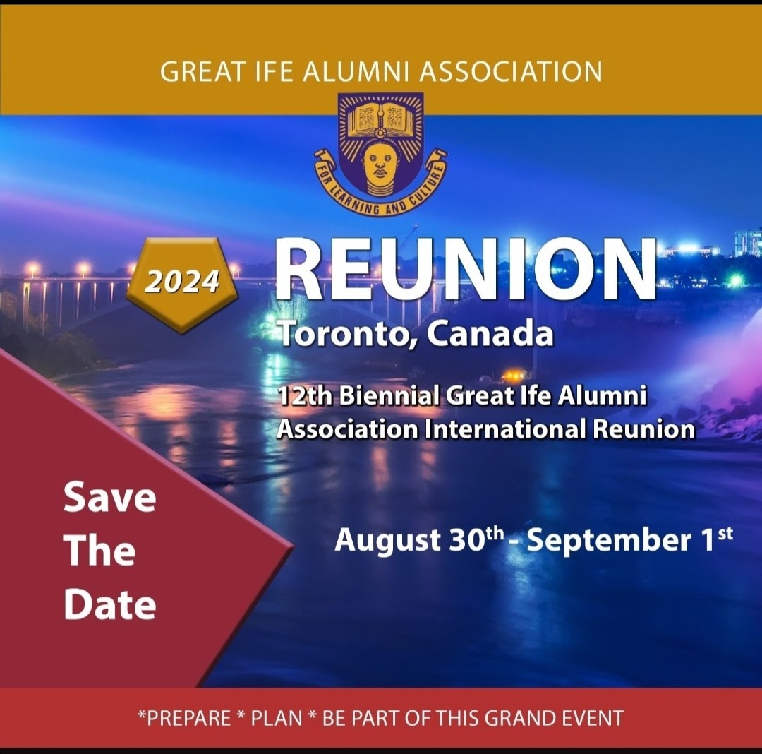 greatifecanada's tweet photo. This is a confirmation of our 12th Biennial Great Ife Alumni Association International Reunion.
😀👏
Canada, Toronto to be precise is our location for this FUN as ex students of this great citadel of learning... Obafemi Awolowo University, Ile-Ife, Nigeria... Great Ife https://t.co/K9U2un4pAG
