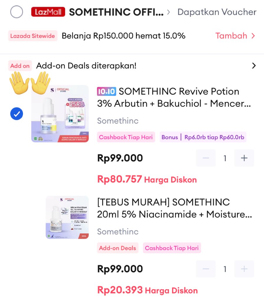 lnk23_'s tweet photo. 98k nih dapet 2 serum somethinc

Tambahin produk ini👇 trs klik add on kaya gambar di bawah
https://t.co/x8v8652m7G

Klaim voc biar lebih murah👇
https://t.co/eUQFnBYrAI https://t.co/SzYdYGwN92