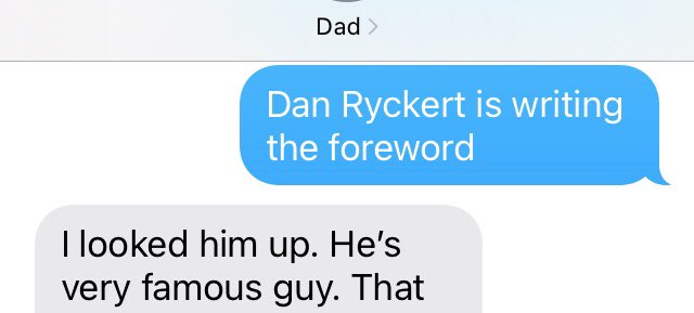 My dad’s reaction when I told him @DanRyckert was writing VGOTY’s foreword