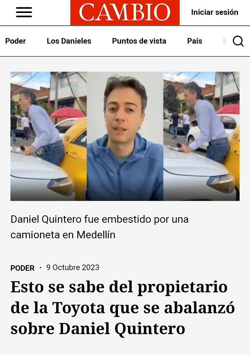 SoyPaoEcheverry's tweet photo. A ver pues que les vengo a contar una triste historia pero muy chistosa sobre el troglodita del carro que atropelló a Daniel Quintero 🤣 https://t.co/wTdDh89lcx