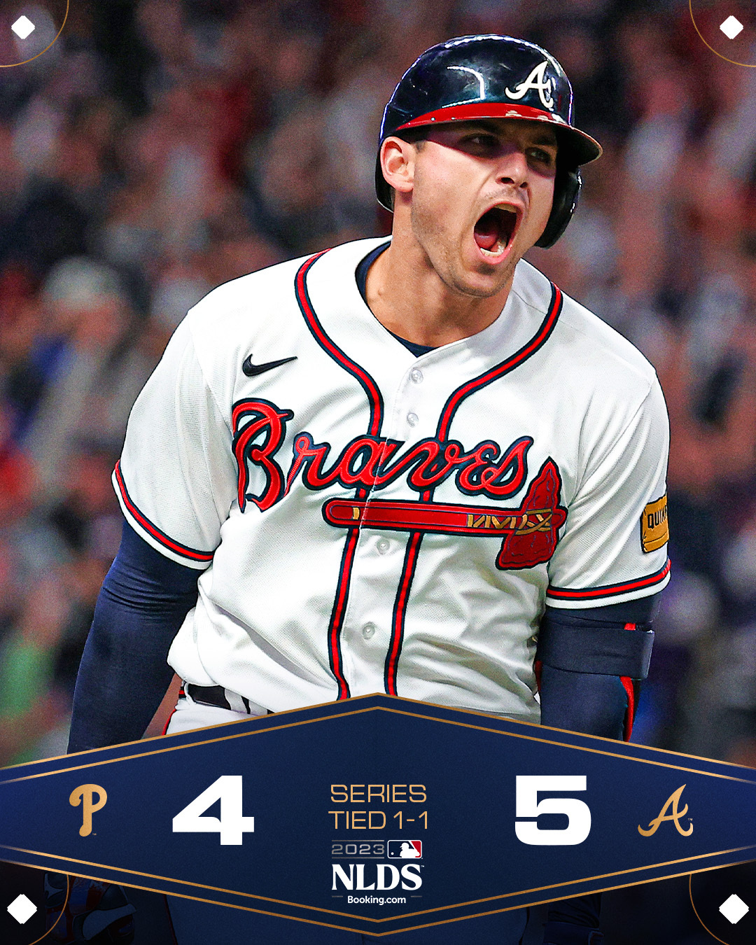 MLB on X: The @Braves complete the comeback to take Game 2. #Postseason   / X