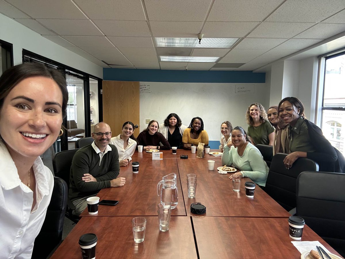 CapImpact's tweet image. What a delight to have such a large contingent of our team together in person this morning. We gathered to welcome Jasleen Bains to the firm as our newest program assistant!