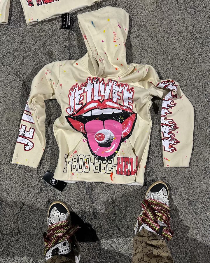 DRUGS TAKE YOU TO HELL HOODIE
AVAILABLE NOW
FREE SHIPPING
LIMITED PIECES
500 GSM, HEAVYWEIGHT.
LIGHTLY PAINTED: all of these pieces are individually hand painted making each piece a 1/1.
SIZES: XS-3XL
FITS TRUE TO SIZE: SLIGHT OVERSIZED
UNFINISHED BOTTOM

JETLYFECO.COM