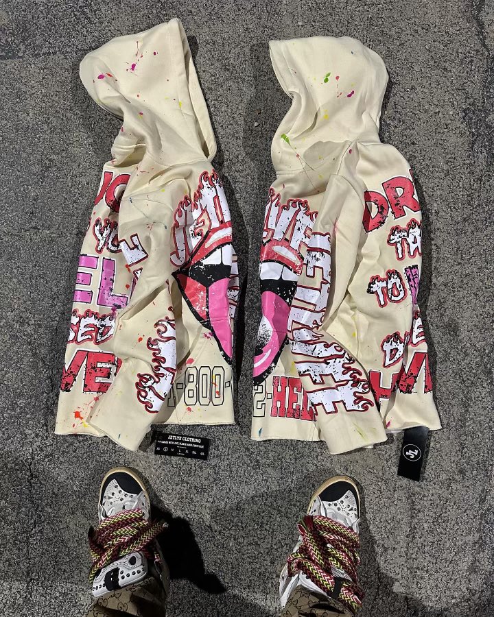 JetLyfeCo's tweet photo. DRUGS TAKE YOU TO HELL HOODIE
AVAILABLE NOW
FREE SHIPPING
LIMITED PIECES
500 GSM, HEAVYWEIGHT.
LIGHTLY PAINTED: all of these pieces are individually hand painted making each piece a 1/1.
SIZES: XS-3XL
FITS TRUE TO SIZE: SLIGHT OVERSIZED
UNFINISHED BOTTOM

https://t.co/goxwm4N4z0 https://t.co/eSL2lH6XM9