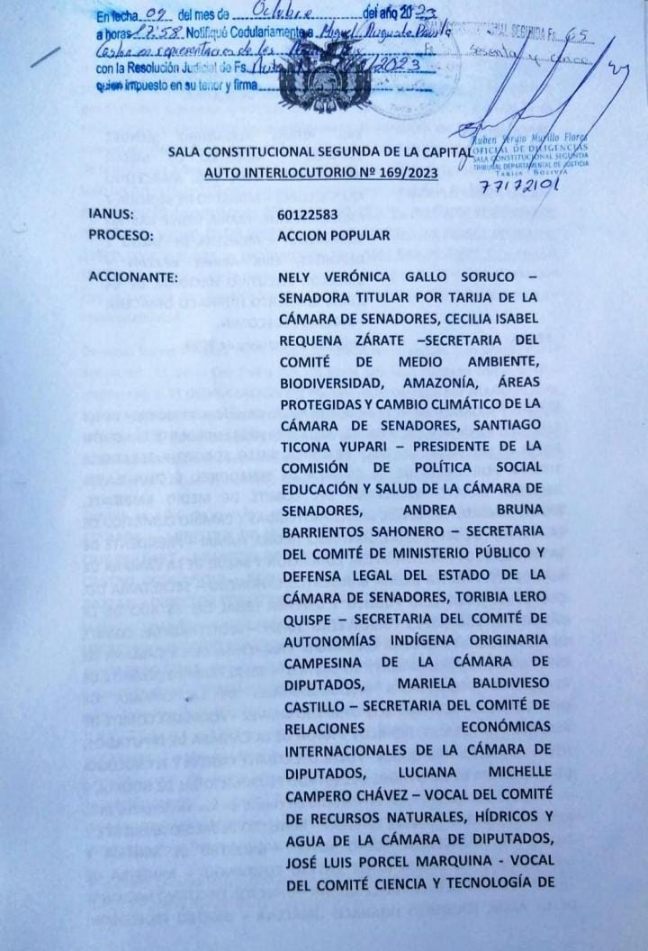 DiputadaRequena's tweet photo. A iniciativa d la Sen. @NelyGallo, asambleístas d @ComunidadCBo presentamos una #AcciónPopular p/defender al #Pilcomayo d la #MineríaDevastadora. Esta acción fue admitida x la Sala Constitucional 2da del Tribunal Deptal d Justicia d #Tarija y su audiencia fue señalada p/el 20oct https://t.co/N8ChQBEIoz