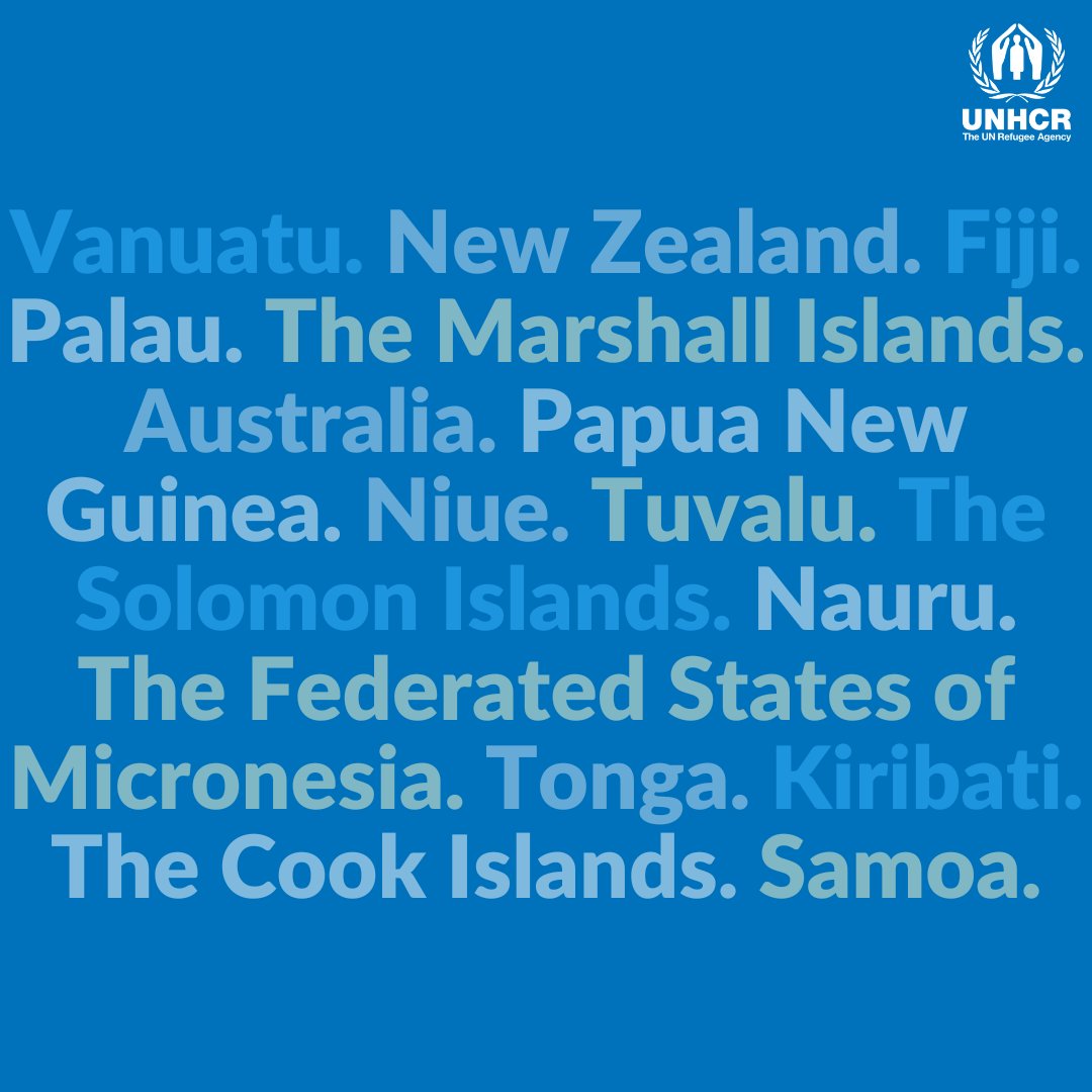 UNHCR_AusNZPac's tweet photo. UNHCR’s office in Canberra, Australia, promotes refugee rights in all of these countries. https://t.co/E8k4AWz0qn