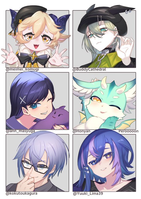 Vtuberさんの似顔絵一覧、やっぱり素材がいいから自分の絵柄でも凄く可愛い 