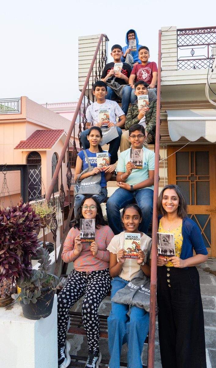Sakshe13's tweet image. Overbooked! Children&apos;s Book Club, #Dehradun read #MichaelMorpurgo &apos;s &apos;War Horse&apos; this month. An emotionally involving read which opened their eyes to the waste that wars are. They wonder if any character in the book is Morpurgo himself.

#BookClub #youngreaders #Reading