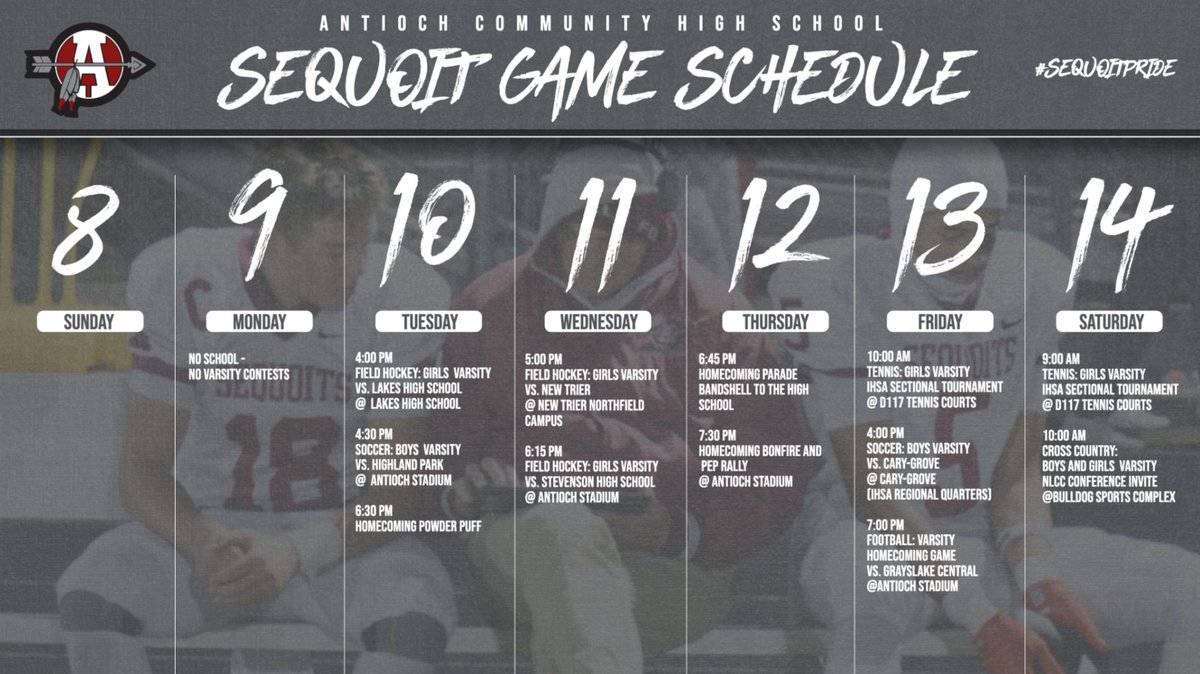 ACHS_Sequoits's tweet image. Updated Schedule (minus the location typo for Powder Puff)

This week at a glance:

Come support your Sequoit athletes all week long! 
#SequoitPride