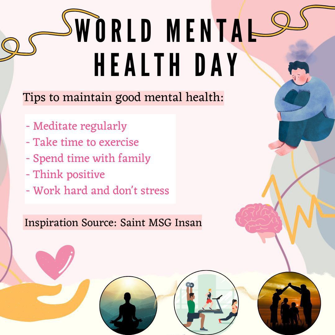 Akanksha9897's tweet photo. A confident child is better capable of handling life's challenges &amp; has good mental health. Saint MSG Insan teaches to install habits of meditation🧘‍♀️moral values and develop physical &amp; mental strength in children. #WorldMentalHealthDay
#WorldMentalHealthDay2023 https://t.co/Z1urc5qEt3