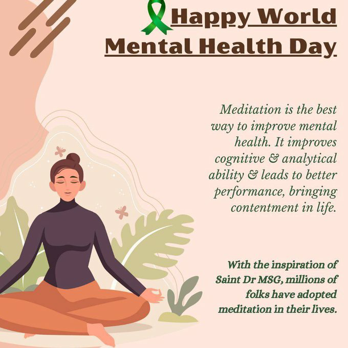 Priyans18767231's tweet photo. There is a panacea to mental health &amp; strength that's Gurumantra solution to all problems that converts negative into positive, drives stress &amp; give willpower to defeat all problems &amp; win as guided by Saint Gurmeet Ram Rahim Ji. #WorldMentalHealthDay #WorldMentalHealthDay2023 https://t.co/CKMjVkXOBZ