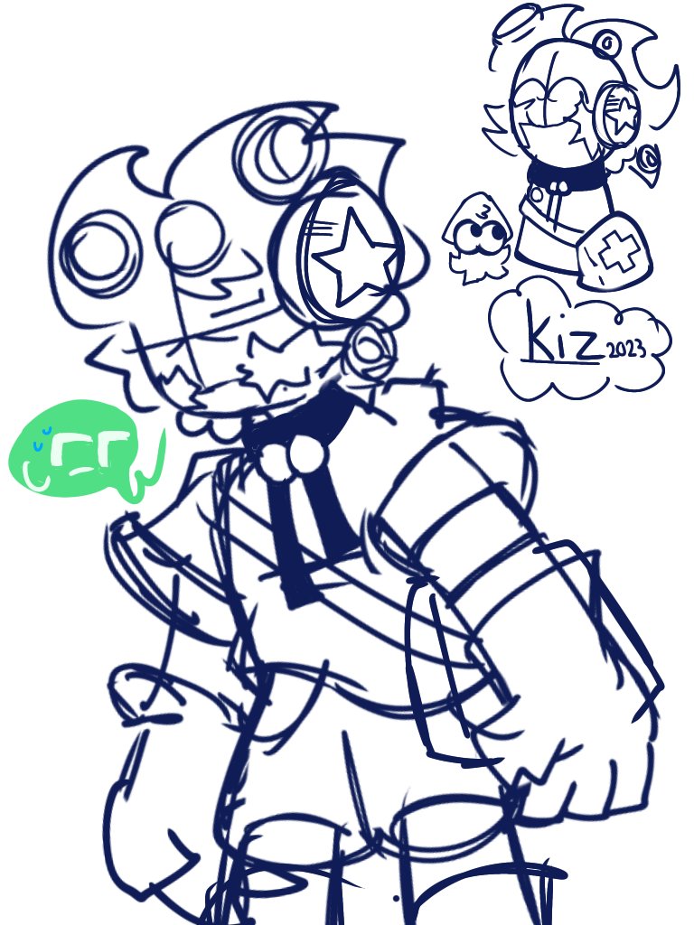Chimeofc's tweet photo. Splatoon 2B sketches based on my ponytown skin :3c https://t.co/0sgFijnXor