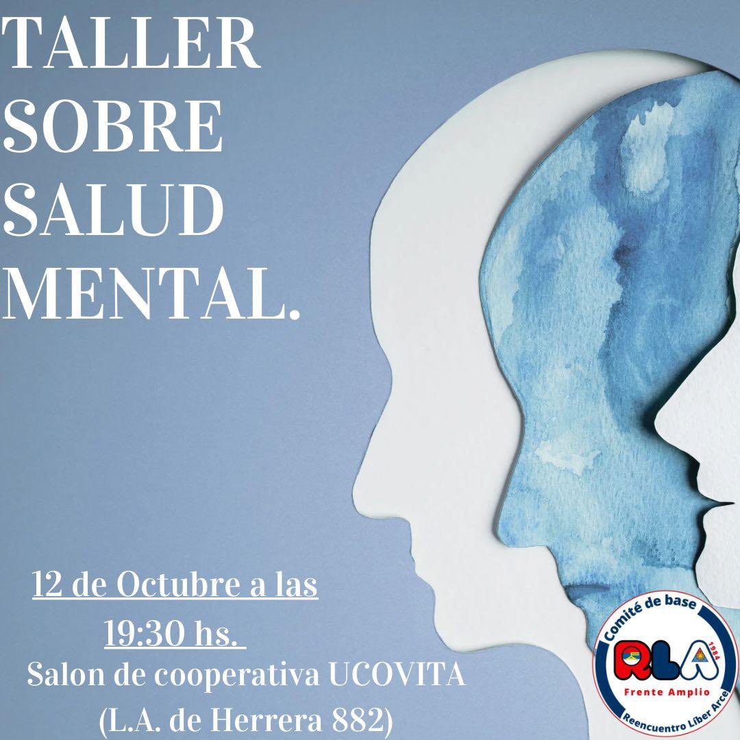 Te invitamos para el jueves 12 de octubre a una actividad a realizarse en el salón de cooperativa UCOVITA, para hablar de Salud Mental. 
📍L.A de Herrera 882. 
🕢19:30 hs. 
ORADORES 
Docente de Udelar: Débora Gribov 
Pediatra: Adriana Peveroni 
Psicólogo: Fabian Cabrera