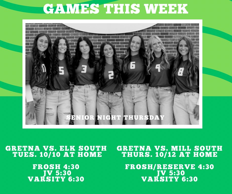 We are so blessed to have this group of ladies lead our program. 💚 Come out and show your love for these ladies at our two home games this week! 

Senior Night is Thursday!