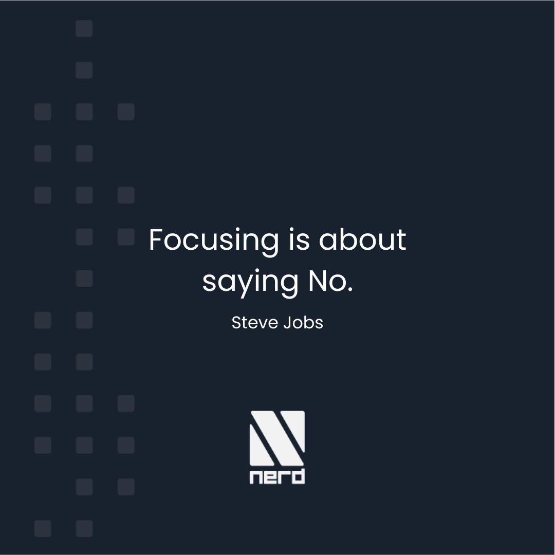 nerd_eon's tweet image. Say &apos;No&apos; to focus. #SteveJobs #Focus #NerdCommunity