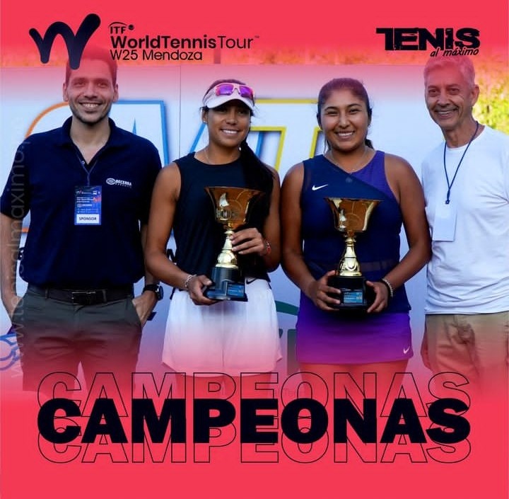 Not_Esportivas's tweet photo. ITF TENNIS!
Parabéns as tenistas campeães do @worldtennis de W25 de Mendoza na Argentina
Simples: Solana Sierra (🇦🇷)/🏆(5)
Duplas: Romina Ccuno (🇵🇪)/ Victoria Rodriguez (🇲🇽)
#ITFtennis #tennis #Mendoza #MendozaTenisClub #AAT #SolanaSierra #RominaCcuno #VictoriaRodriguez https://t.co/60iITZCzFf