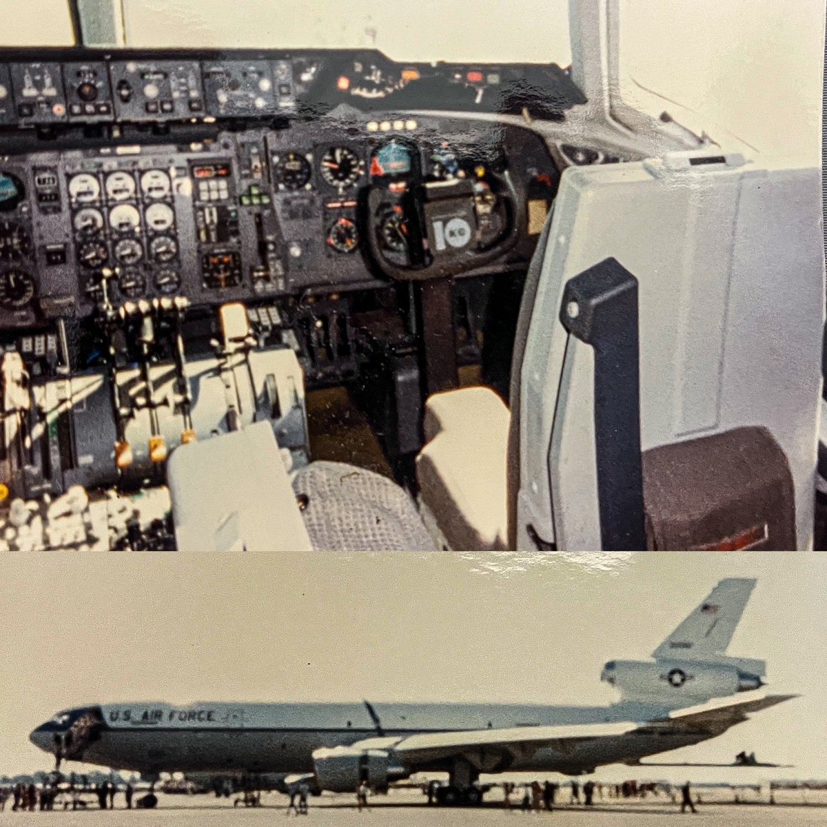 KC-10 front office and profile view at Rickenbacker AFB in the early 80’s #rickenbackerafb #kc10extender  #kc10  #cockpitview #usaf