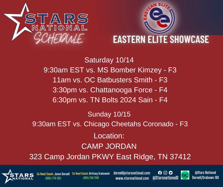 Stars National-Darnell/Grabowski (@starsnationald) on Twitter photo Looking forward to seeing our crew this weekend at Eastern Elite!  Safe Travels everyone! Looking forward to seeing our crew this weekend at Eastern Elite!  Safe Travels everyone!