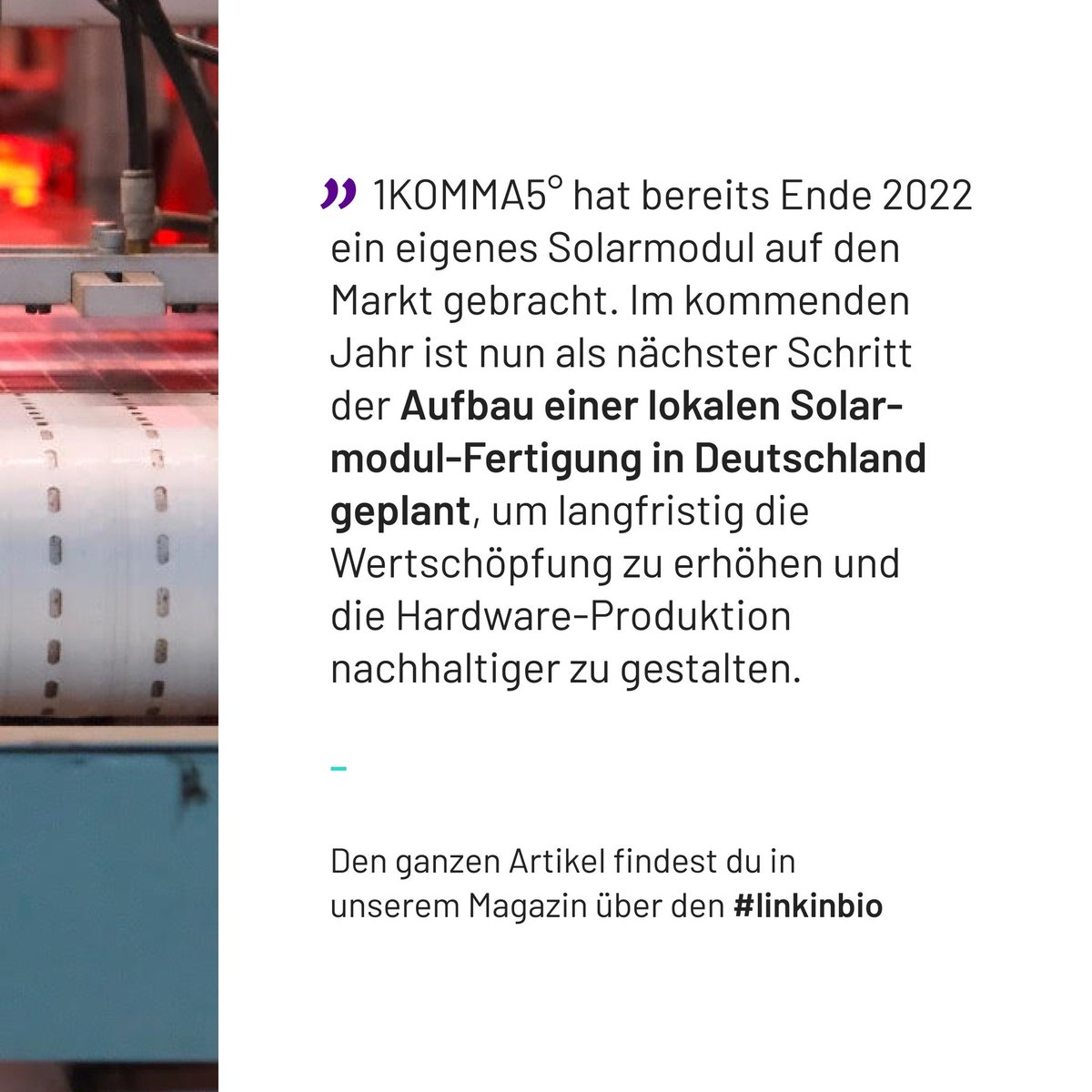 1KOMMA5° plant Solarmodulproduktion in Deutschland: 1komma5grad.com/de/magazin/new…
