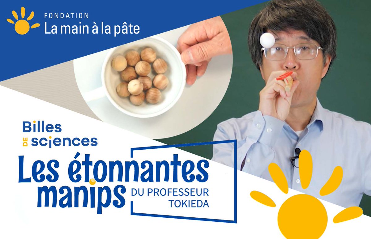 ⚛️Du 09 au 13/11, à l'occasion du lancement de l'#AnnéePhysique, découvrez chaque jour sur notre chaîne @Billes2sciences une vidéo des 'étonnantes manips du professeur Tokieda' ! Des vidéos de physique ludique et instructive, pour les curieux de sciences ➡️billesdesciences.org