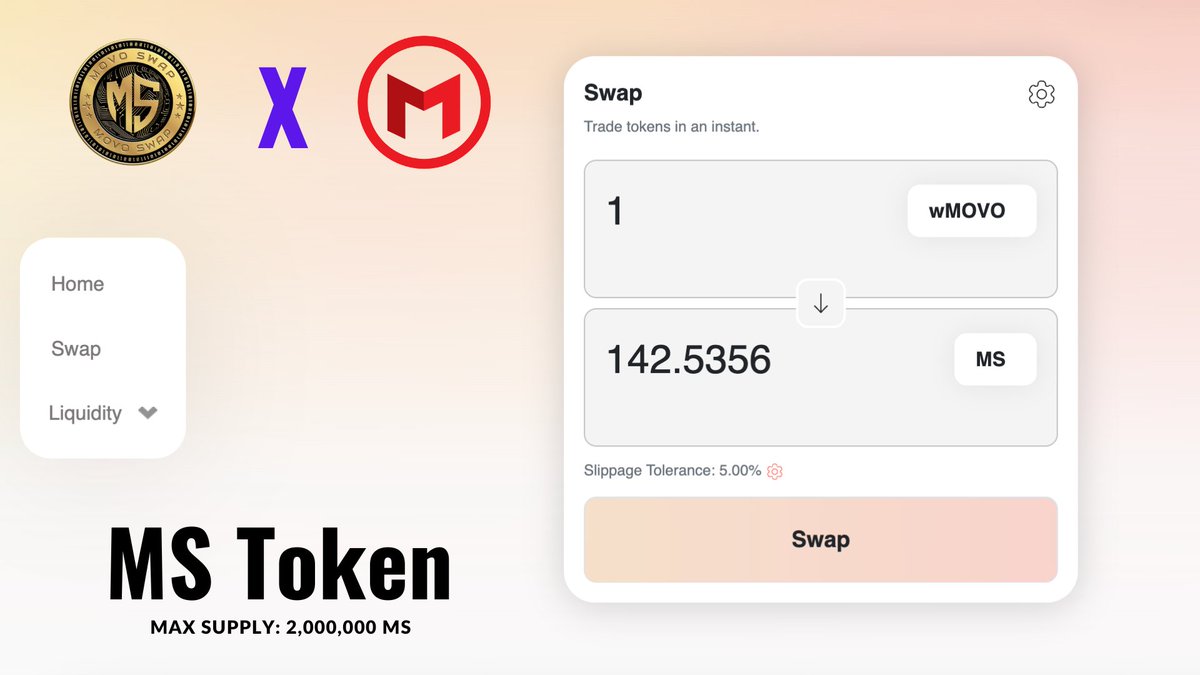 🥳 Movo Smart Chain X Movo Swap #Airdrop 🔥

🏆 Get 0.1 MOVO🤑

✅Follow <a href="/Movo_Coin/">Movo Smart Chain</a> &amp; <a href="/MovoSwap/">Movo Swap</a> 
✅RT &amp; Like &amp; Comment &amp; Tag 3 Friends
✅Comment Your Movo wallet on Pinned Post

#Giveaway #MOVO #MovoSwap #MovoSmartChain #Friend3