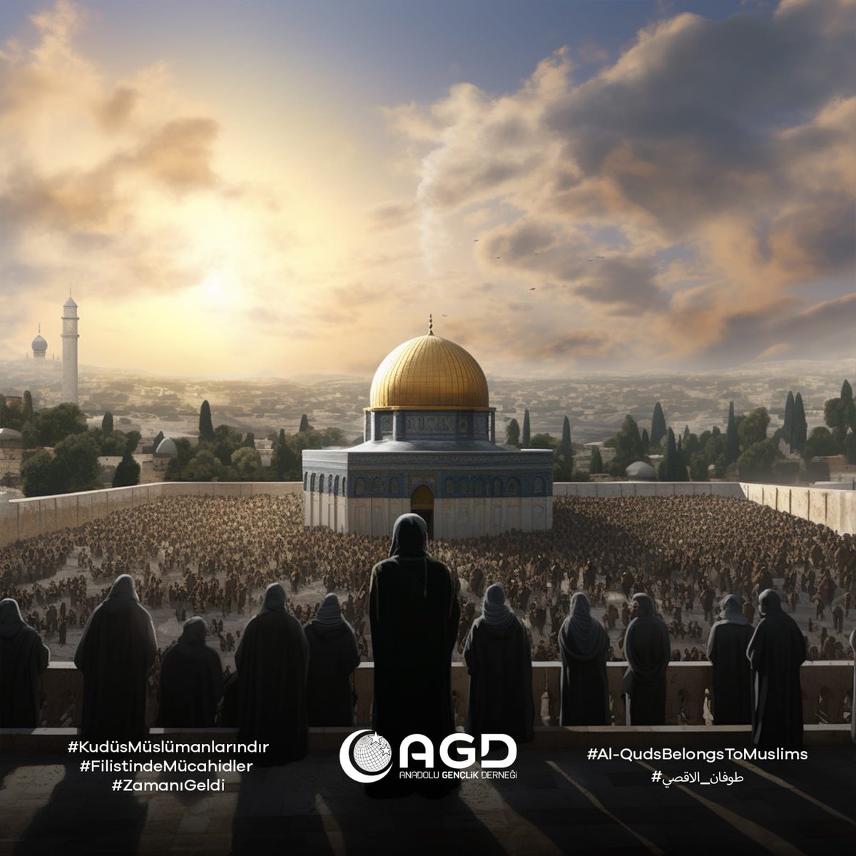 Bitecek yetim bırakılan çocukların feryadı!
Bitecek ruhundan koparılmaya çalışılan Aksa'nın acısı!

Dinecek gözyaşı milyonların Allahuekber nidası ile,

Tüm Dünya bilecek #KudüsMüslümanlarındır ! #ZamanıGeldi 
#AlQudsBelongsToMuslims
#FilistindeMücahidler
#طوفان_الاقصي
