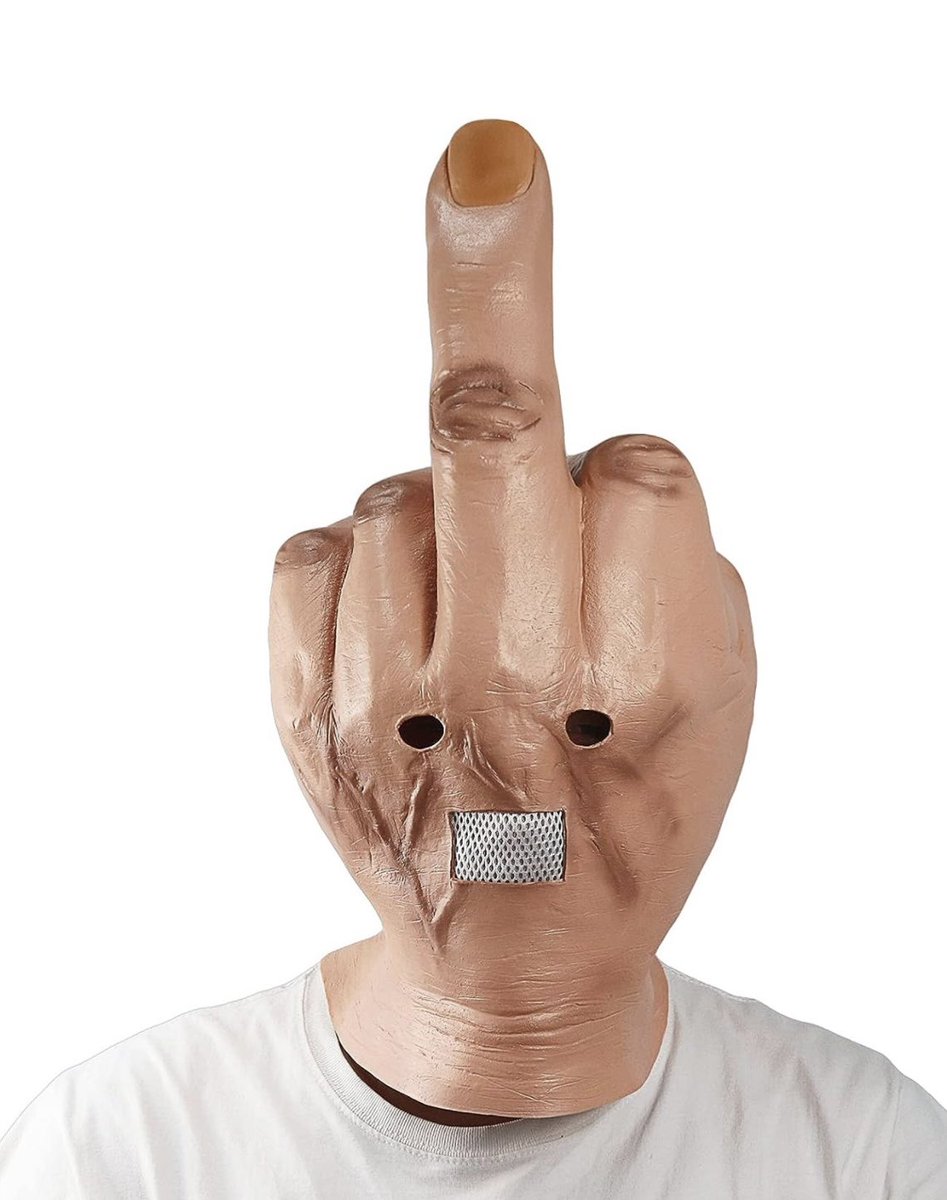What a wonderful idea for a Halloween mask Que no?? #fuck #fuckyou #halloween #happyhalloween #halloweenmask #wtf