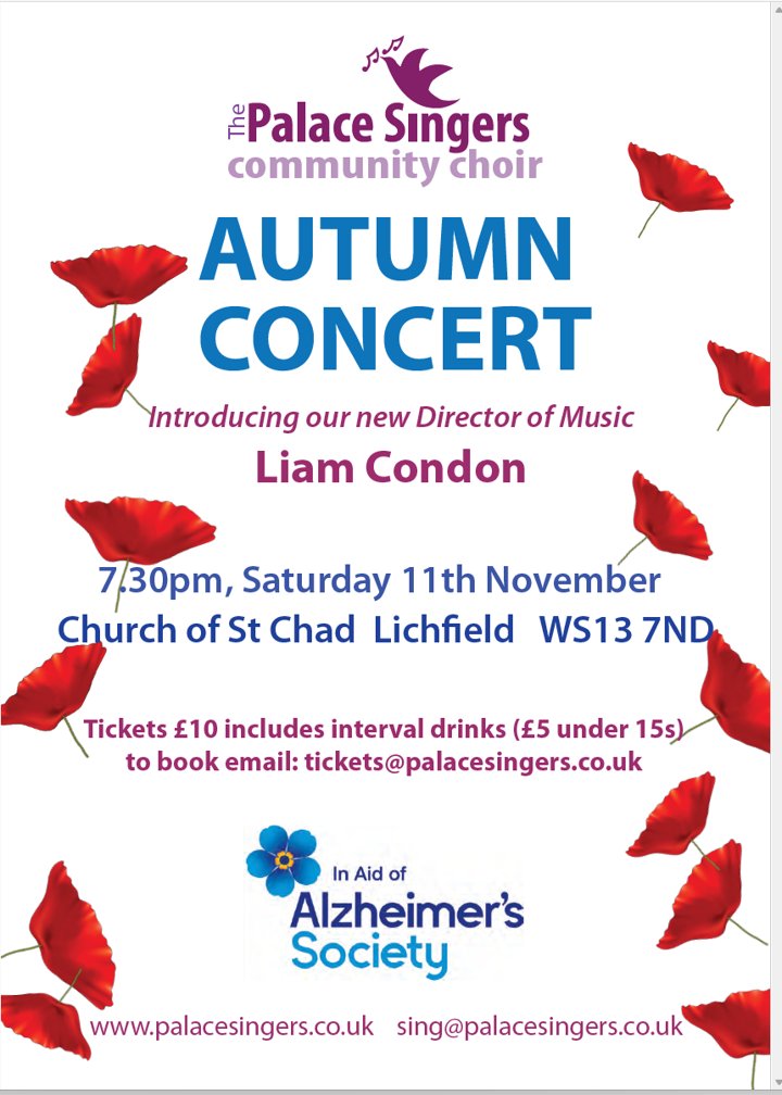 Come along! With a programme moving through remembrance themes to winter tunes, with some Vicar of Dibley, Sinatra and Bill Withers, this promises to be a great concert!