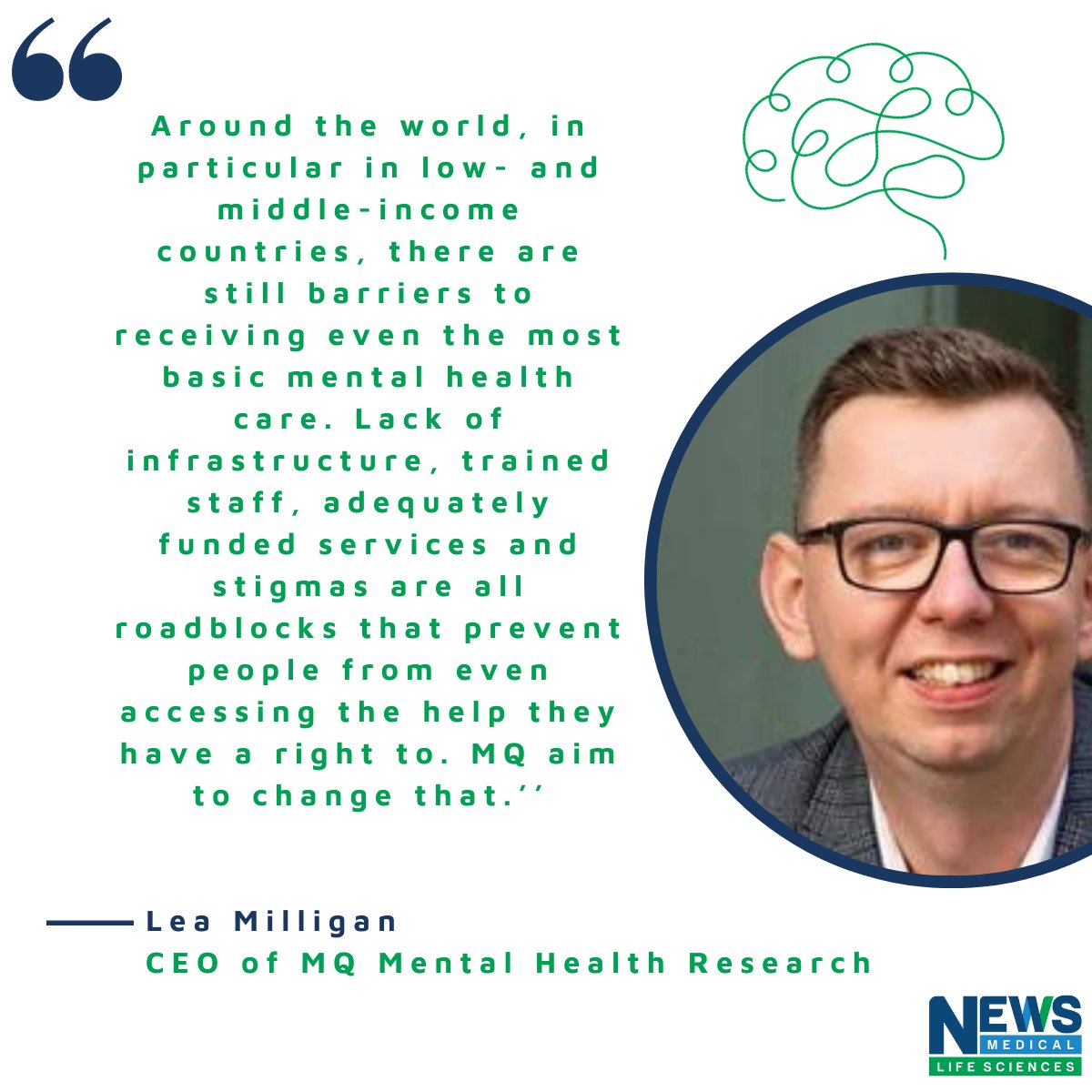 Today is #WorldMentalHealthDay 2023. This years these is 'Mental Health is Universal Human Right' 🧠 News Medical spoke with @LeaMilligan, CEO of @MQmentalhealth Research, a charity that aims to raise funds for MH research. #WMHD Read more here: bit.ly/3RKuGH8 📚