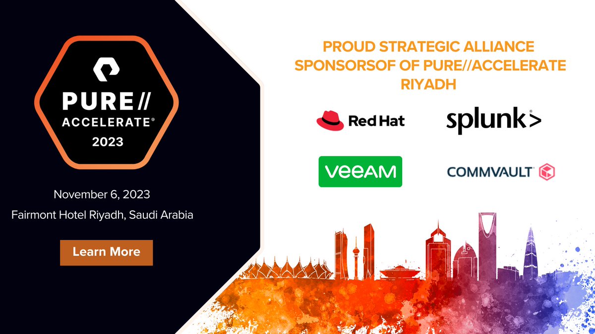 tahawultech's tweet photo. We're excited to introduce the Strategic Alliance Sponsors for Pure//Accelerate 2023 in Riyadh, which takes place on November 6. 

Register now: https://t.co/CfQ8NxoEEH

#PureAccelerateRiyadh #PureAccelerateEMEA https://t.co/jxHNuo4u6z
