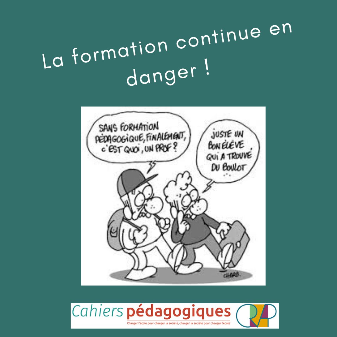 👉Lire le communiqué du CRAP-Cahiers pédagogiques : cahiers-pedagogiques.com/la-formation-c… 👉 Signer la pétition du CRAP-Cahiers pédagogiques et de l'AFEF : afef.org/former-les-ens…