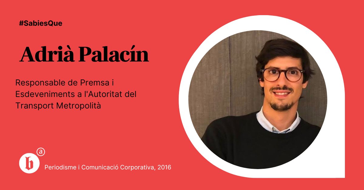 AlumniFCRI's tweet photo. L'alumni @AdriaPalacinFont (Periodisme i Com. Corporativa, 2019) s'ha incorporat com a Responsable de Premsa i Esdeveniments a l'Autoritat del Transport Metropolità @ATMbcn. Enhorabona i molta sort en aquesta nova etapa.
#TalentBlanquerna #NovetatProfessional @BlanquernaFCRI https://t.co/AdkkrFCwER