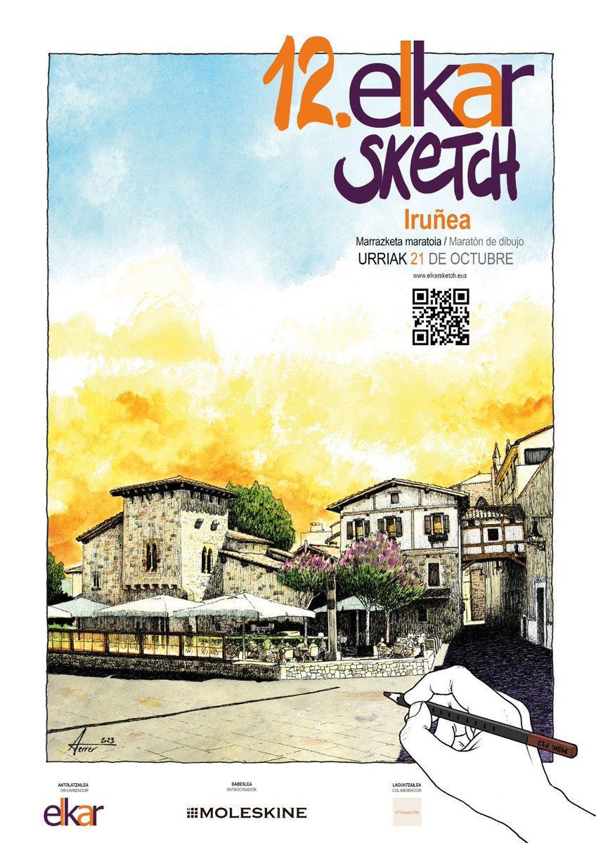 revistaelmono's tweet photo. 🎨 Un año más @elkar ha convocado #ElkarSketch, un maratón de dibujo urbano que goza de gran popularidad entre los aficionados al #sketching
Ya van por la la 12ª edición, y esta será la segunda vez que se realice en la capital navarra 🥰
#Iruña #marrazketa https://t.co/b42Tsexm2T