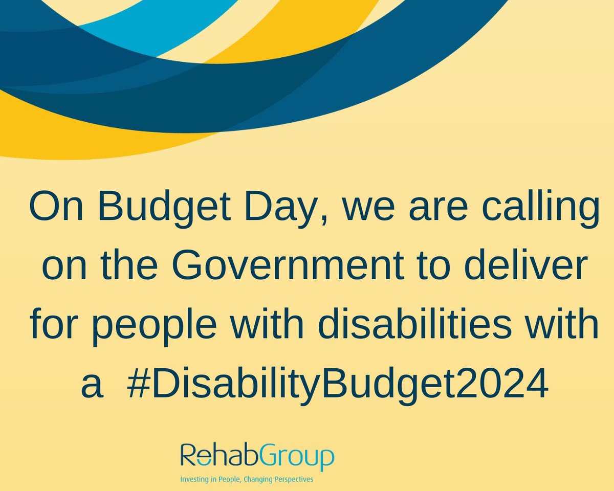 RehabGroup's tweet photo. At the Rehab Group, we call for people with disabilities to be prioritised in #Budget24.
#DisabilityBudget #Budget2024 #DisabilityBudget24 #DisabillityBudget2024 #CostOfDisability https://t.co/W94fOuUs4m