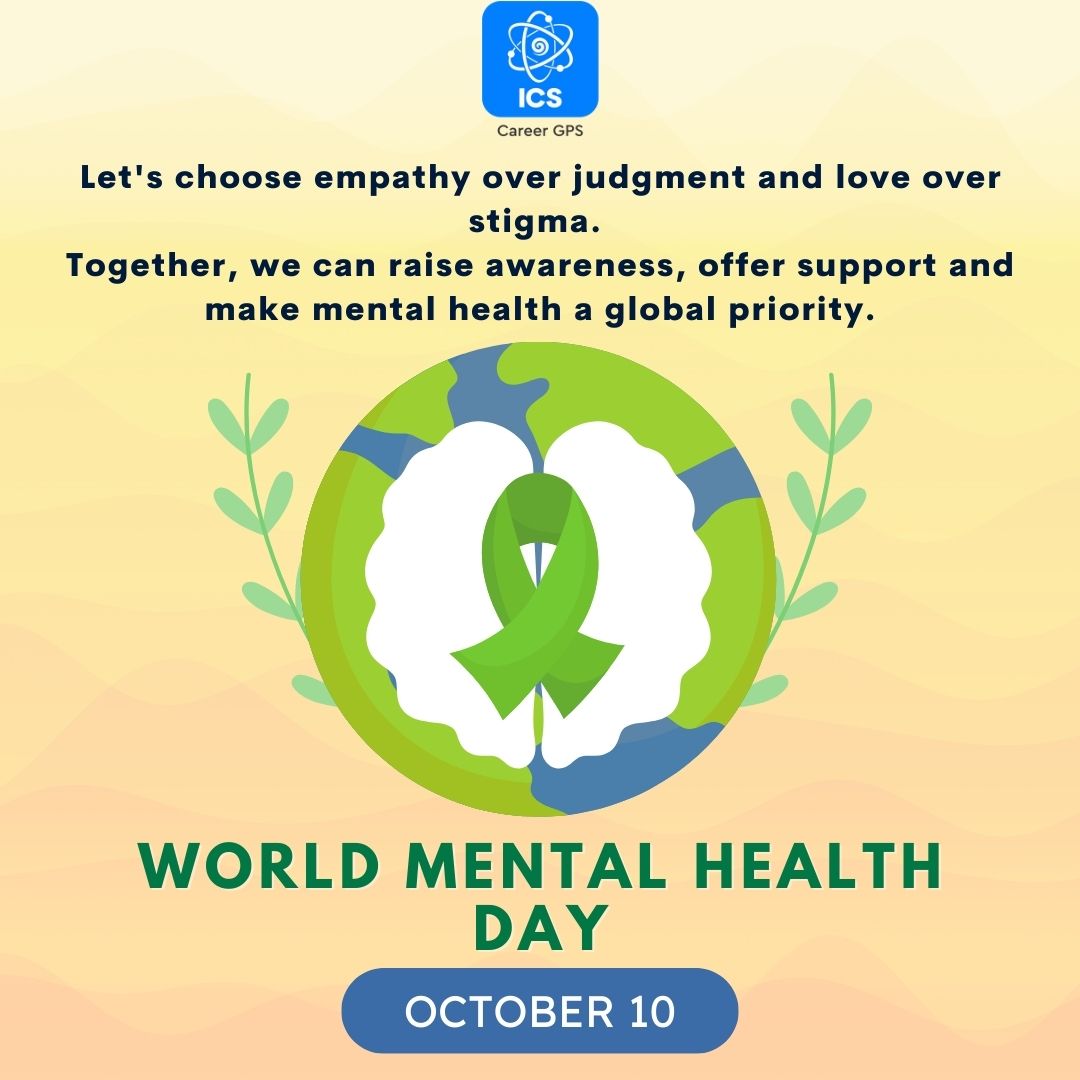 ICSCareerGPS's tweet photo. Let's choose empathy over judgment and love over stigma.
Together, we can raise awareness, offer support and make mental health a global priority!

#mentalhealth #worldmentalhealthday #mentalwellbeing #health #mentalhealthawareness #ICS #ICSCareerGPS #careercounselling https://t.co/N5a9G7jlzj