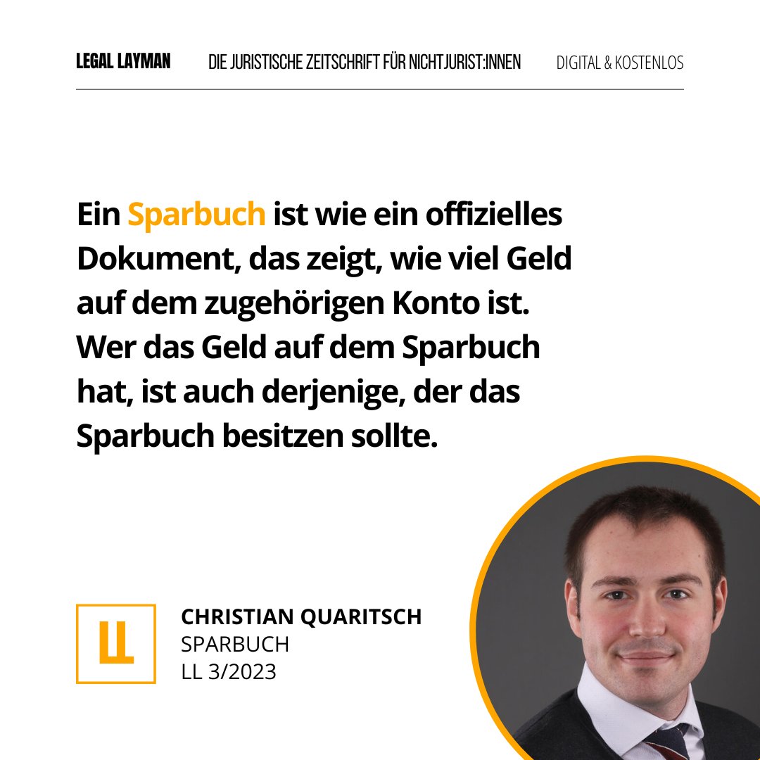LegalLayman's tweet photo. Altes Sparbuch gefunden? Ein Gang zur Bank ist nicht so einfach wie du denkst! Christian Quaritsch erklärt, warum mehr als das Sparbuch für die Auszahlung nötig ist. Was du wissen solltest, in unserer neuesten #LegalLayman Ausgabe. 🏦📚⚖️ #Sparbuch #Banking #Geldabheben #Recht https://t.co/pHXojlFwTs