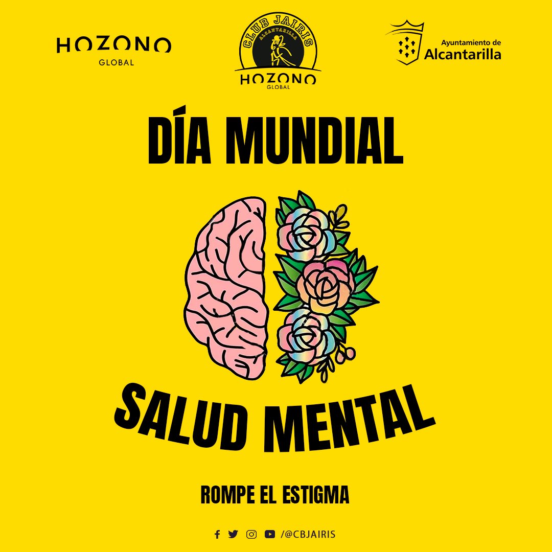 CBJairis's tweet photo. 🧠 ¡Hoy es el #DíaMundialDeLaSaludMental!

Recuerda que el deporte es un recurso magnífico para prevenir y tratar los problemas de salud mental.

Verbaliza, comparte, visibiliza y 𝗿𝗼𝗺𝗽𝗲 𝗲𝗹 𝗲𝘀𝘁𝗶𝗴𝗺𝗮. https://t.co/7F00ShxzvE