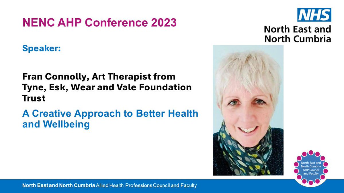 Brilliant to have our Art Therapy colleagues join us and presenting at our #NENCAHP conference 

Meet Fran Connolly, Art Therapist at <a href="/TEWV/">Tees, Esk & Wear Valleys NHS Foundation Trust</a> 

<a href="/AmySmithOT/">Amy Smith</a> <a href="/baat_org/">British Association of Art Therapists (BAAT)</a>
