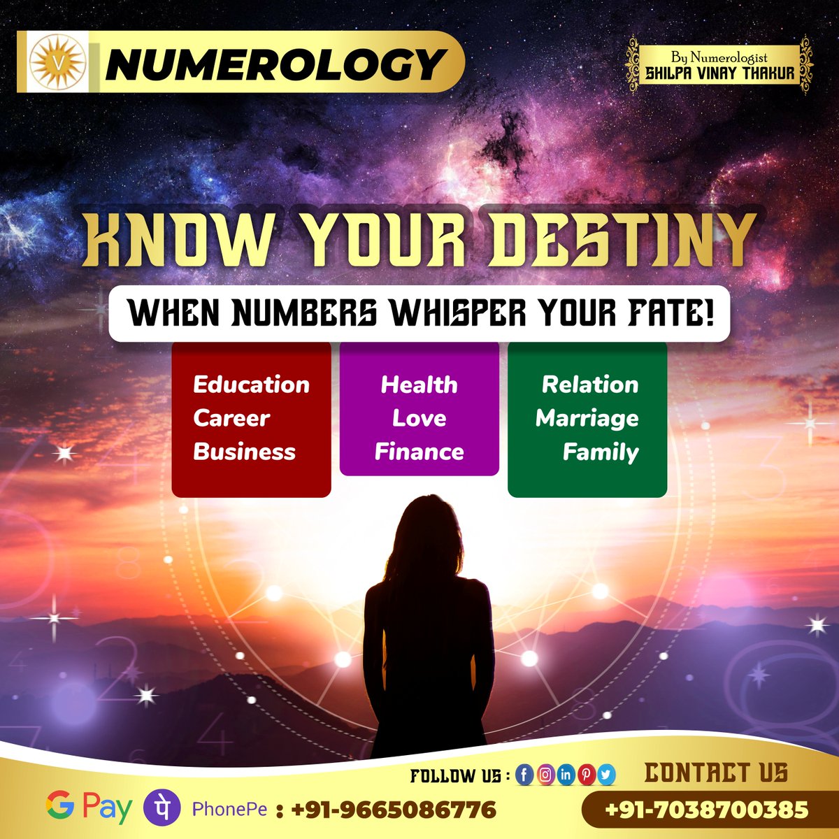Unlock the Secrets of Your Life's Numbers with Numerology! 🔢✨ Discover the path to your true self and destiny. 
☎️ 9665086776 / 070387 00385
#NumerologyRevealed #LifeByNumbers #DiscoverYourPath #numerology #destiny #garbhsanskar #maharashtra #Indian2